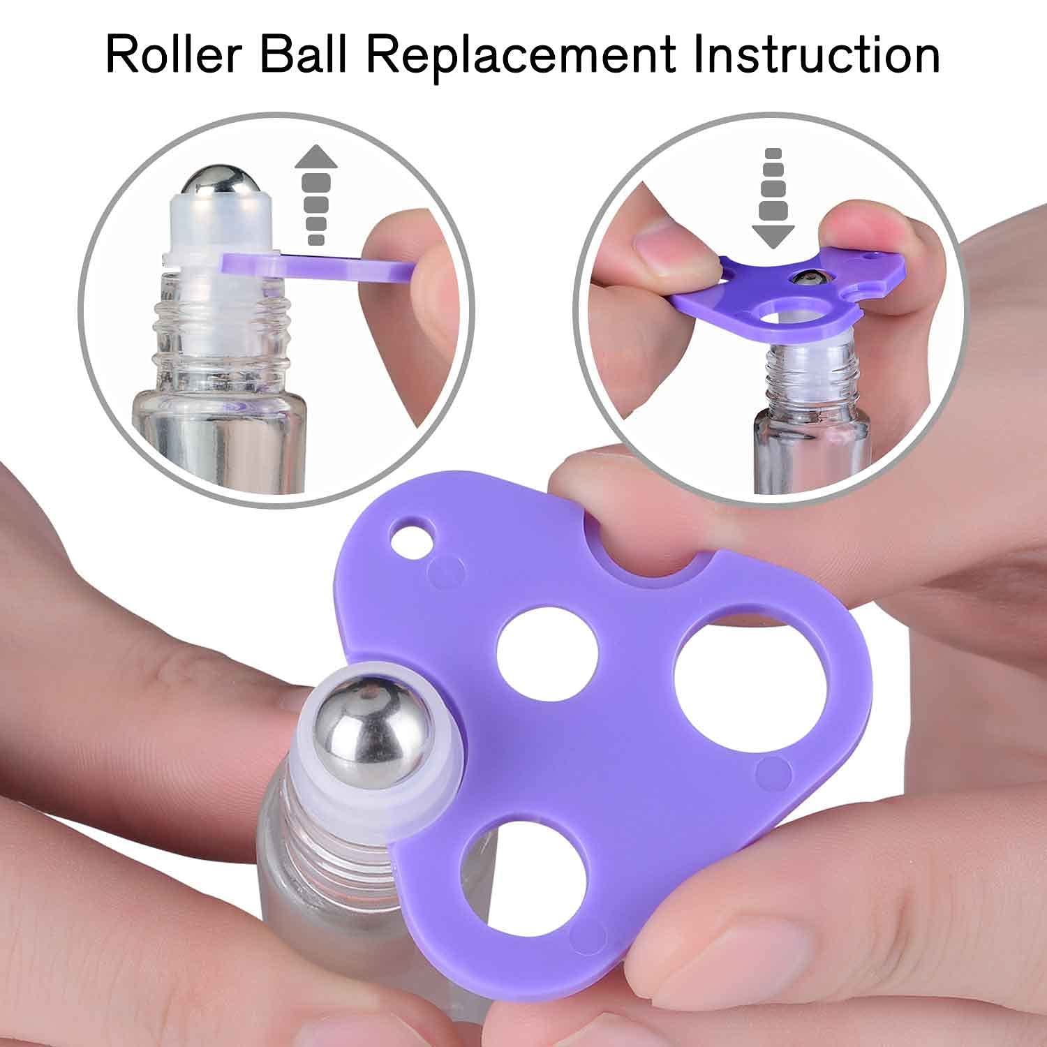 Prettycare Essential Oil Roller Bottles For Oils 10Ml Glass Clear Perfume Bottles Empty With Extra Roller Balls, Opener, Funnel,